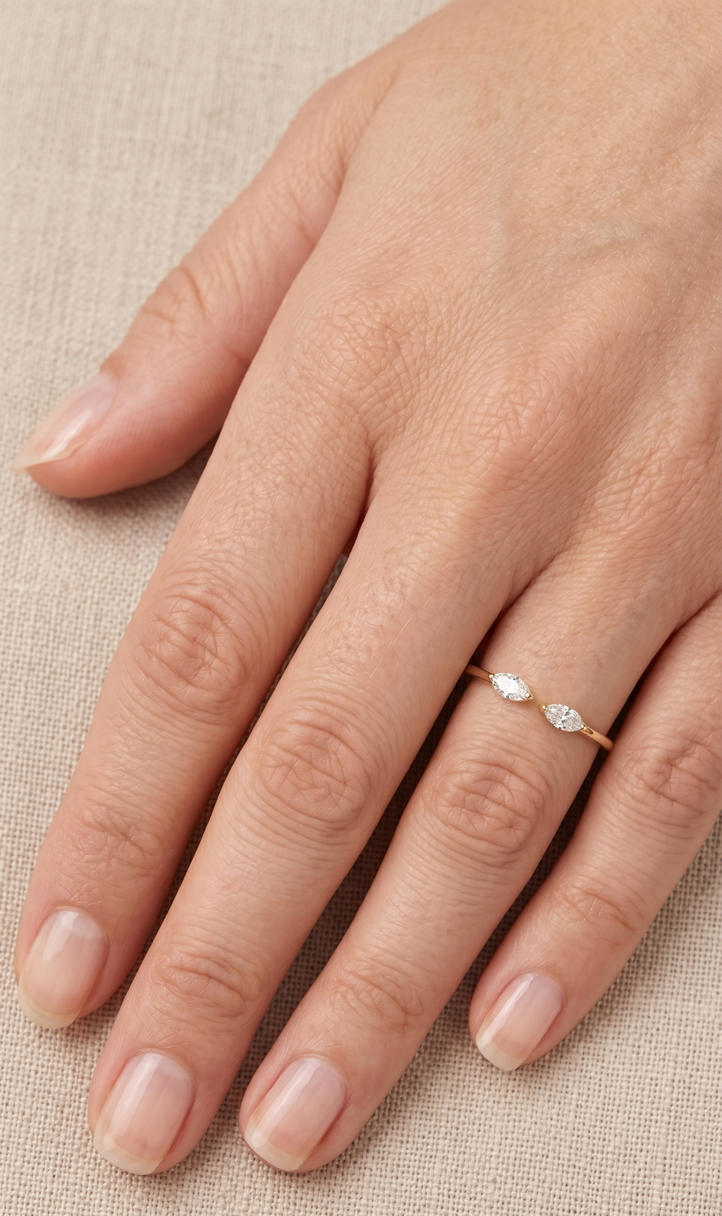 Marquise Cut Open Ring