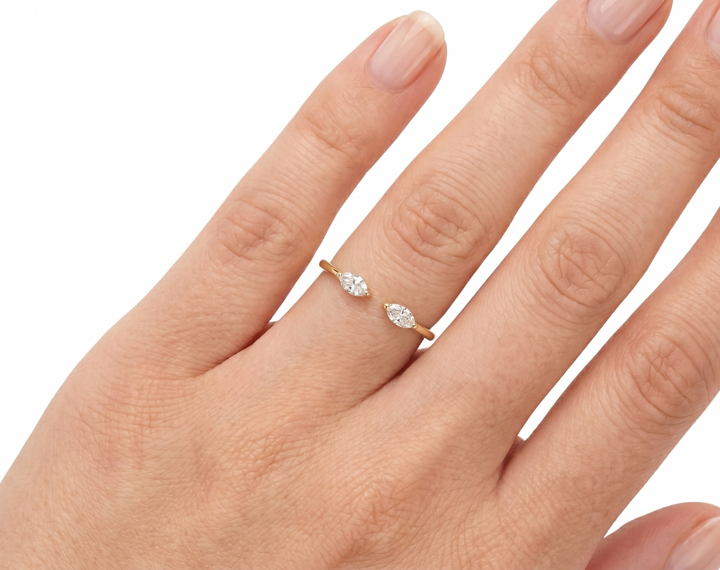 Marquise Cut Open Ring