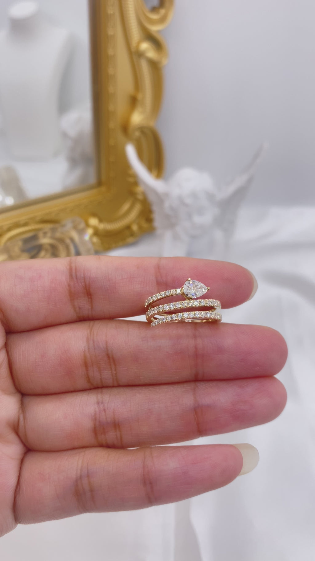 Spiral Pear Ring